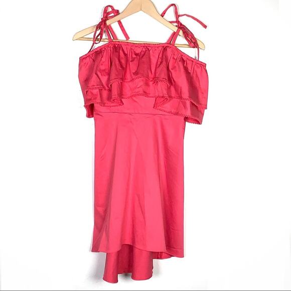 NWT Devlin pink high-low knee length off shoulder dress size Medium M - Picture 1 of 6
